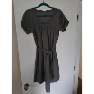 Gap Dress Women S Greenish Gray Sheath Short Belted short Sleeve Rayon